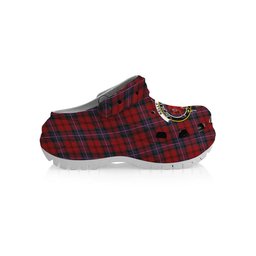 ScotsTee Shop Scottish Kelly of Sleat Red Crest Women's Tartan Height Increasing Clogs