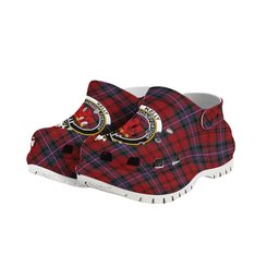 ScotsTee Shop Scottish Kelly of Sleat Red Crest Women's Tartan Height Increasing Clogs