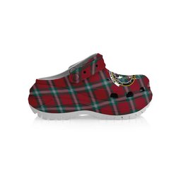 ScotsTee Shop Scottish McLaine of Loch Buie Modern Crest Women's Tartan Height Increasing Clogs