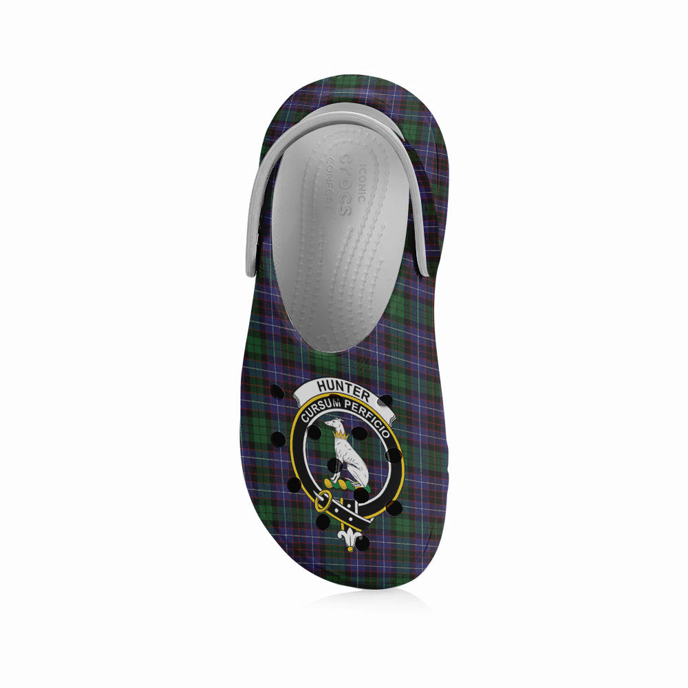 ScotsTee Shop Scottish Hunter of Peebleshire Crest Women's Tartan Height Increasing Clogs