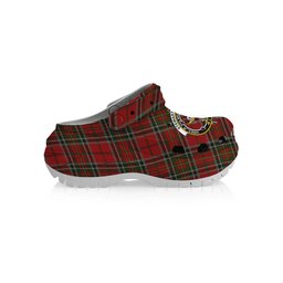 ScotsTee Shop Scottish Stewart of Galloway Crest Women's Tartan Height Increasing Clogs