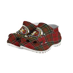ScotsTee Shop Scottish Stewart of Galloway Crest Women's Tartan Height Increasing Clogs