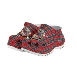 ScotsTee Shop Scottish McDonald of Lochmaddy Modern Crest Women's Tartan Height Increasing Clogs