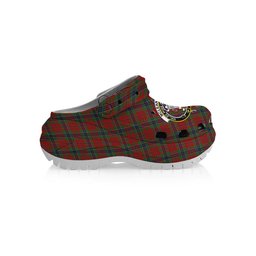 ScotsTee Shop Scottish McLean of Duart Crest Women's Tartan Height Increasing Clogs