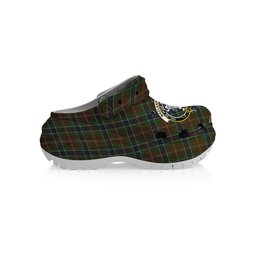 ScotsTee Shop Scottish MacLean of Kingairloch Crest Women's Tartan Height Increasing Clogs