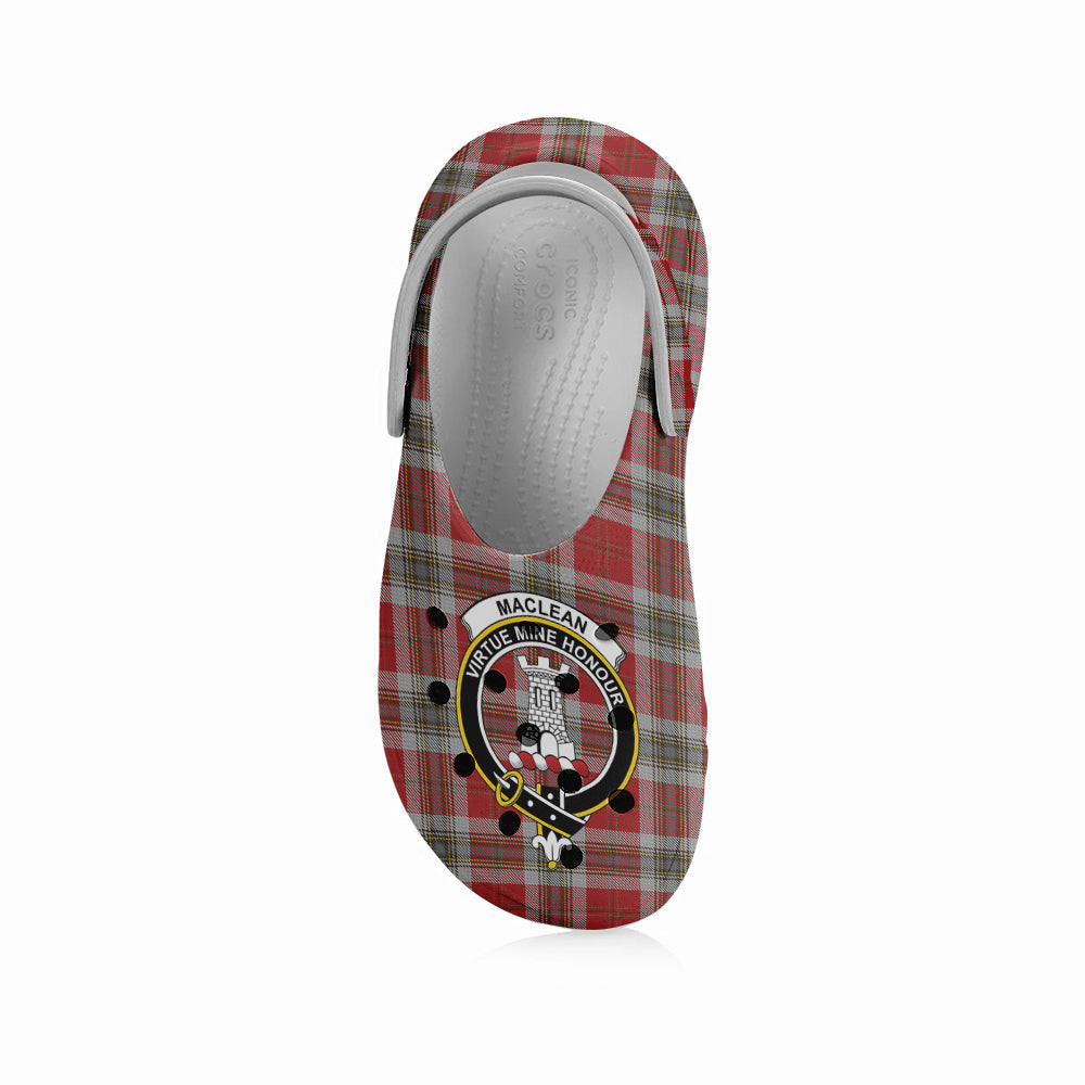 ScotsTee Shop Scottish MacLean of Duart Dress Red Crest Women's Tartan Height Increasing Clogs