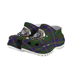 ScotsTee Shop Scottish Strang of Balkaskie Crest Women's Tartan Height Increasing Clogs