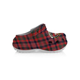 ScotsTee Shop Scottish McDonald of Boisdale Modern Crest Women's Tartan Height Increasing Clogs
