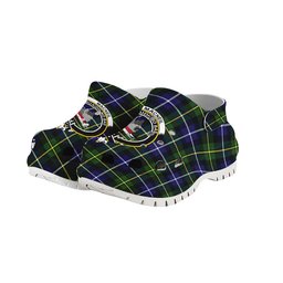ScotsTee Shop Scottish MacNeill of Barra Modern Crest Women's Tartan Height Increasing Clogs