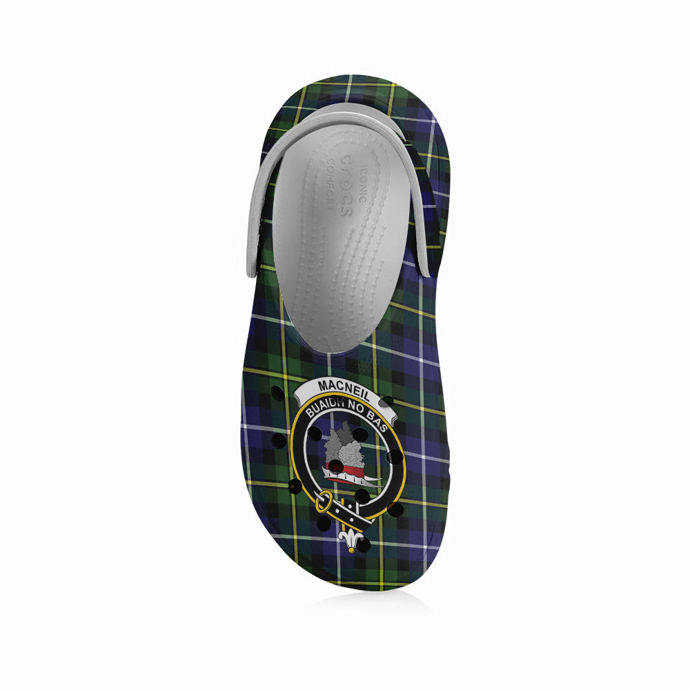 ScotsTee Shop Scottish MacNeill of Barra Modern Crest Women's Tartan Height Increasing Clogs
