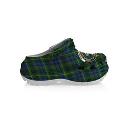 ScotsTee Shop Scottish Stewart Hunting Modern SC Crest Women's Tartan Height Increasing Clogs