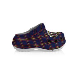 ScotsTee Shop Scottish McLaine of Lochbuie Hunting Modern Crest Women's Tartan Height Increasing Clogs