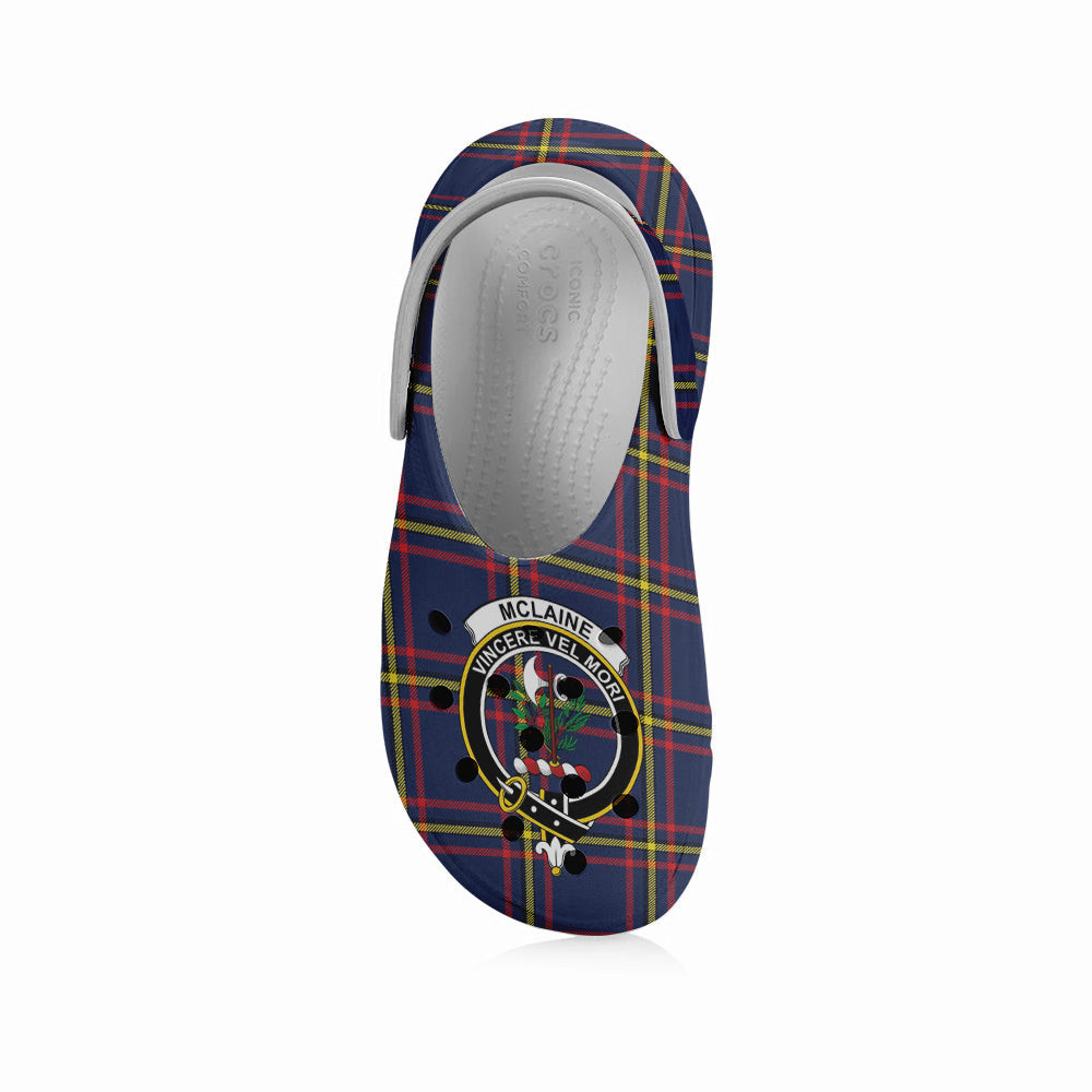 ScotsTee Shop Scottish McLaine of Lochbuie Hunting Modern Crest Women's Tartan Height Increasing Clogs