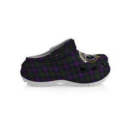 ScotsTee Shop Scottish MacCallum of Berwick Crest Women's Tartan Height Increasing Clogs