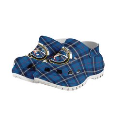 ScotsTee Shop Scottish McRae of America Modern Crest Women's Tartan Height Increasing Clogs