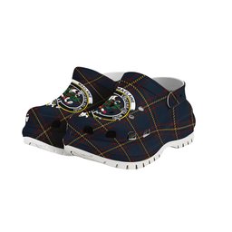 ScotsTee Shop Scottish MacLaine of Lochbuie Hunting Crest Women's Tartan Height Increasing Clogs