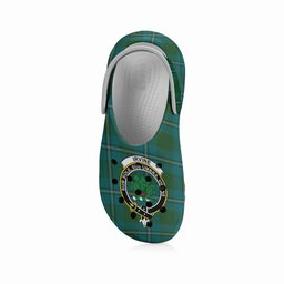 ScotsTee Shop Scottish Irvine of Bonshaw Crest Women's Tartan Height Increasing Clogs