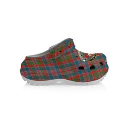 ScotsTee Shop Scottish MacDonald of Boisdale Ancient Crest Women's Tartan Height Increasing Clogs