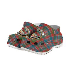 ScotsTee Shop Scottish MacDonald of Boisdale Ancient Crest Women's Tartan Height Increasing Clogs