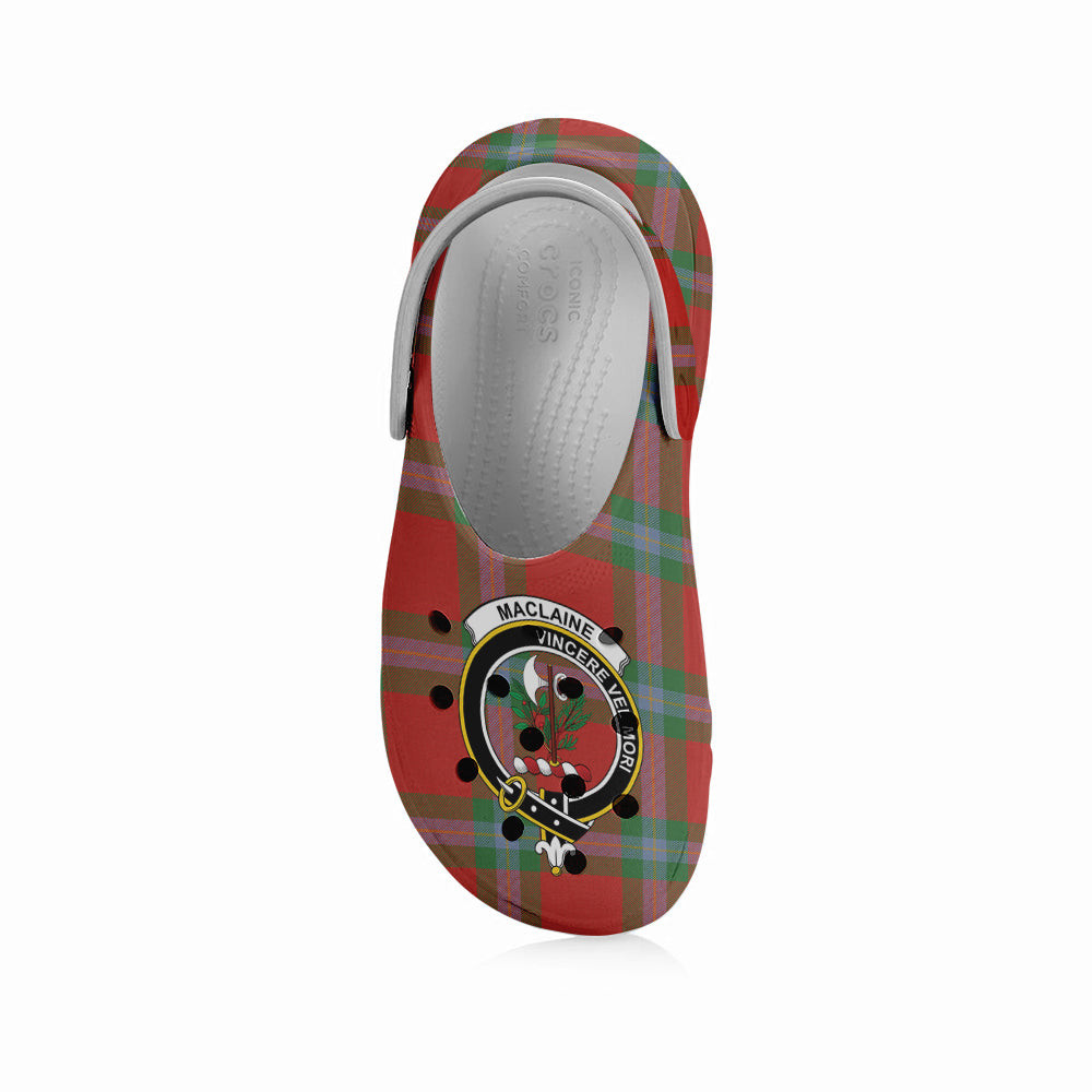 ScotsTee Shop Scottish MacLaine of Loch Buie Ancient Crest Women's Tartan Height Increasing Clogs
