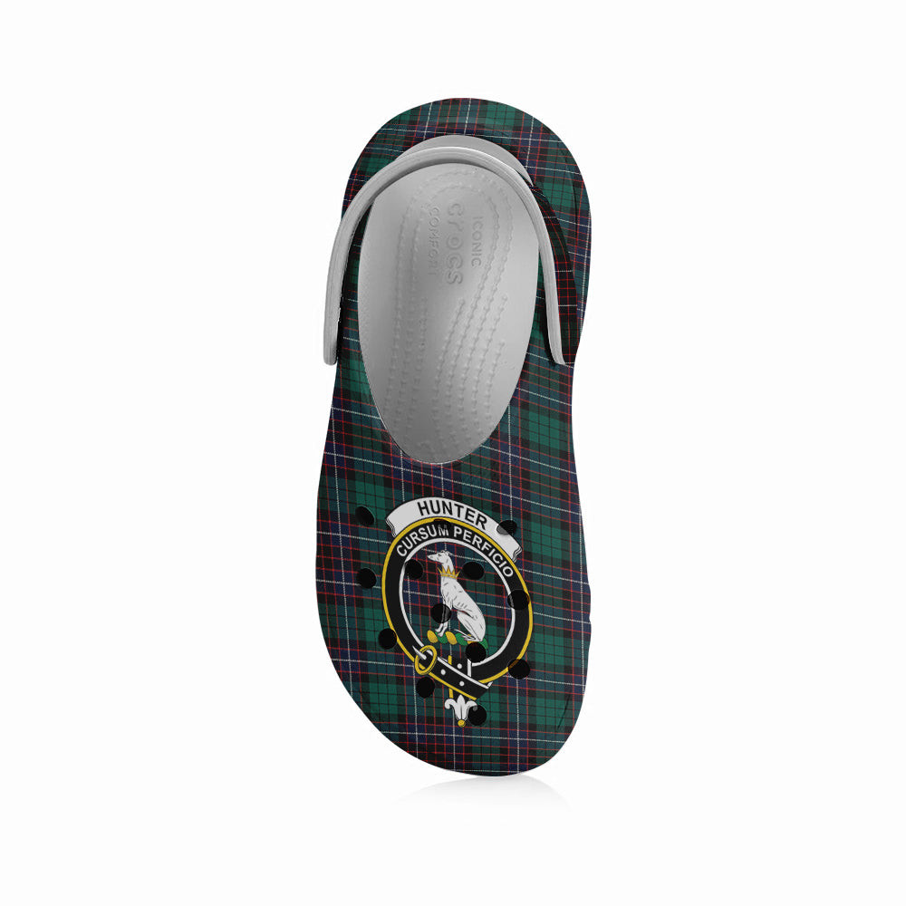 ScotsTee Shop Scottish Hunter of Peebleshire Modern Crest Women's Tartan Height Increasing Clogs