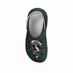 ScotsTee Shop Scottish Hunter of Peebleshire Modern Crest Women's Tartan Height Increasing Clogs