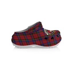 ScotsTee Shop Scottish McDonald of Glenaladale Crest Women's Tartan Height Increasing Clogs