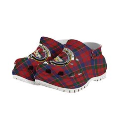 ScotsTee Shop Scottish McDonald of Glenaladale Crest Women's Tartan Height Increasing Clogs
