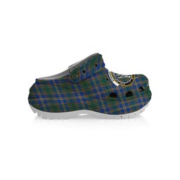 ScotsTee Shop Scottish Strang of Balkaskie Modern Crest Women's Tartan Height Increasing Clogs