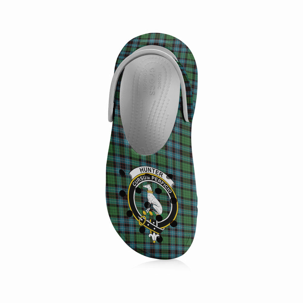 ScotsTee Shop Scottish Hunter of Peebleshire Ancient Crest Women's Tartan Height Increasing Clogs