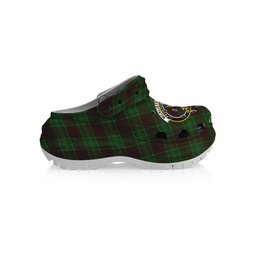 ScotsTee Shop Scottish McAlister of Glenbarr Hunting Crest Women's Tartan Height Increasing Clogs