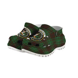ScotsTee Shop Scottish McAlister of Glenbarr Hunting Crest Women's Tartan Height Increasing Clogs