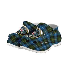 ScotsTee Shop Scottish McNeil of Barra Crest Women's Tartan Height Increasing Clogs