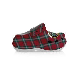 ScotsTee Shop Scottish MacLaine of Loch Buie Modern Crest Women's Tartan Height Increasing Clogs