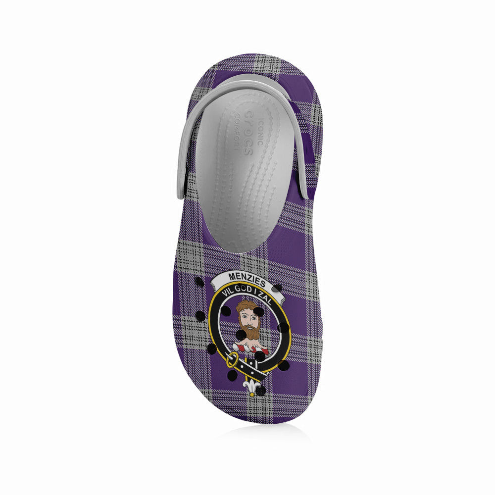 ScotsTee Shop Scottish Menzies Mauve and White Crest Women's Tartan Height Increasing Clogs