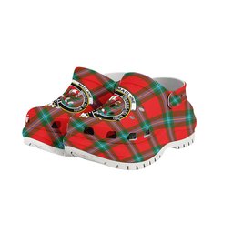 ScotsTee Shop Scottish MacLaine of Loch Buie Crest Women's Tartan Height Increasing Clogs