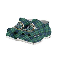 ScotsTee Shop Scottish MacNeill of Colonsay Ancient Crest Women's Tartan Height Increasing Clogs