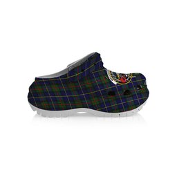 ScotsTee Shop Scottish MacLeod of Harris Modern Crest Women's Tartan Height Increasing Clogs