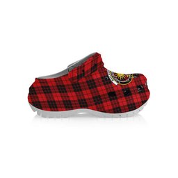 ScotsTee Shop Scottish MacLeod of Raasay Modern Crest Women's Tartan Height Increasing Clogs
