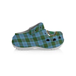 ScotsTee Shop Scottish Irvine of Glentulchan Modern Crest Women's Tartan Height Increasing Clogs