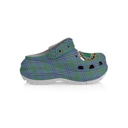 ScotsTee Shop Scottish Irvine of Glentulchan Ancient Crest Women's Tartan Height Increasing Clogs