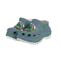 ScotsTee Shop Scottish Irvine of Glentulchan Ancient Crest Women's Tartan Height Increasing Clogs