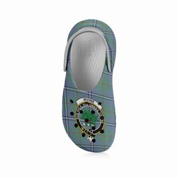 ScotsTee Shop Scottish Irvine of Glentulchan Ancient Crest Women's Tartan Height Increasing Clogs