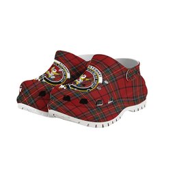 ScotsTee Shop Scottish Stewart of Galloway VS Crest Women's Tartan Height Increasing Clogs