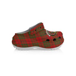 ScotsTee Shop Scottish MacAlister of Glenbarr Ancient Crest Women's Tartan Height Increasing Clogs