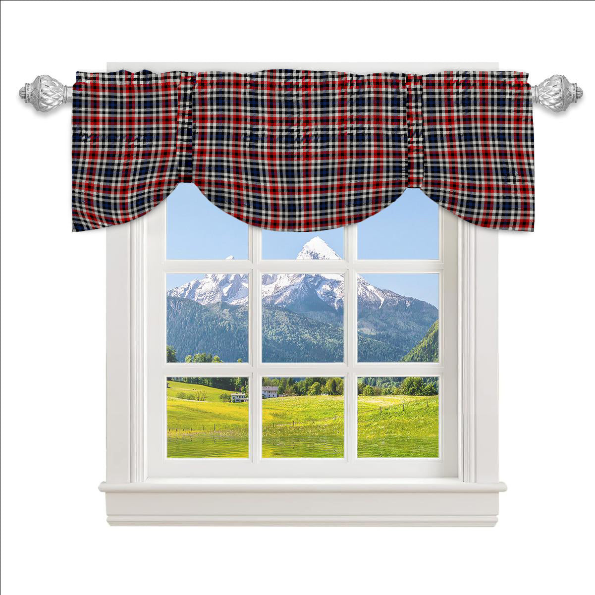 ScotsTee Shop Scottish Bell Border (Bell Southern Bell) Modern Tartan Tie Up Valance Curtain