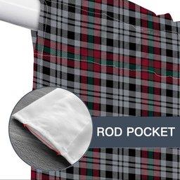 ScotsTee Shop Scottish Borthwick Dress Modern Tartan Tie Up Valance Curtain