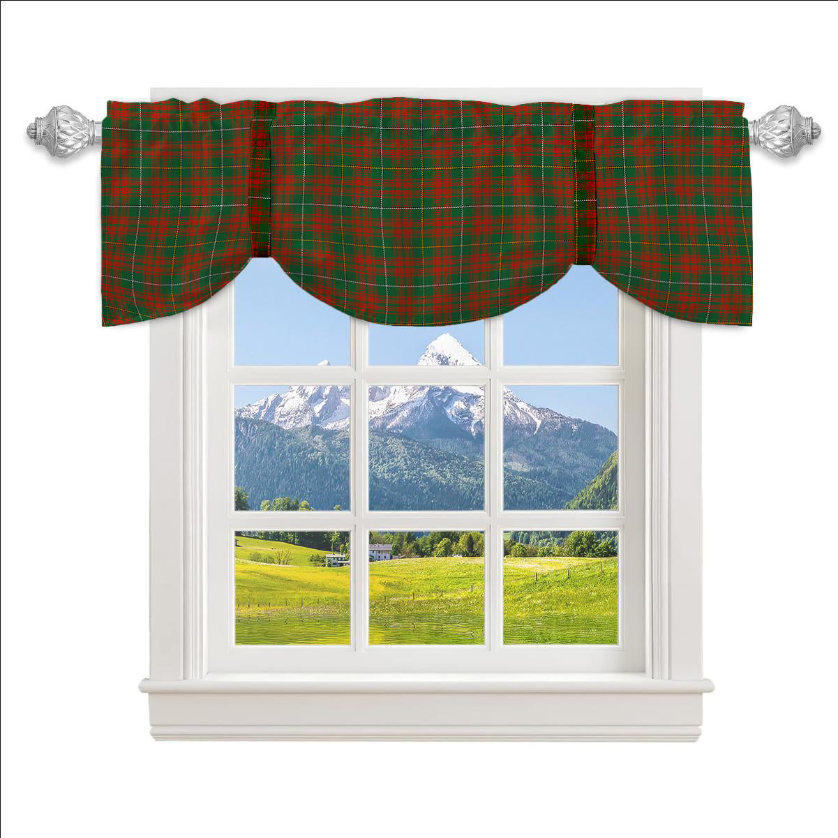 ScotsTee Shop Scottish Bruce Hunting Ancient Tartan Tie Up Valance Curtain