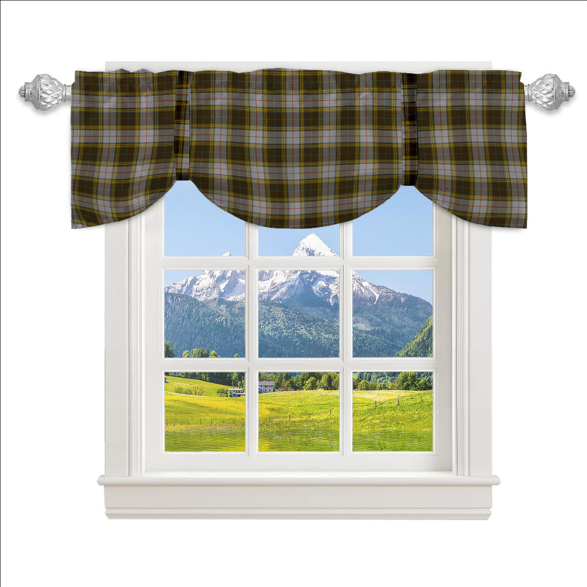 ScotsTee Shop Scottish Buchanan Dress Tartan Tie Up Valance Curtain