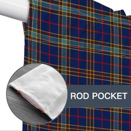 ScotsTee Shop Scottish Balfour Blue Modern Tartan Tie Up Valance Curtain